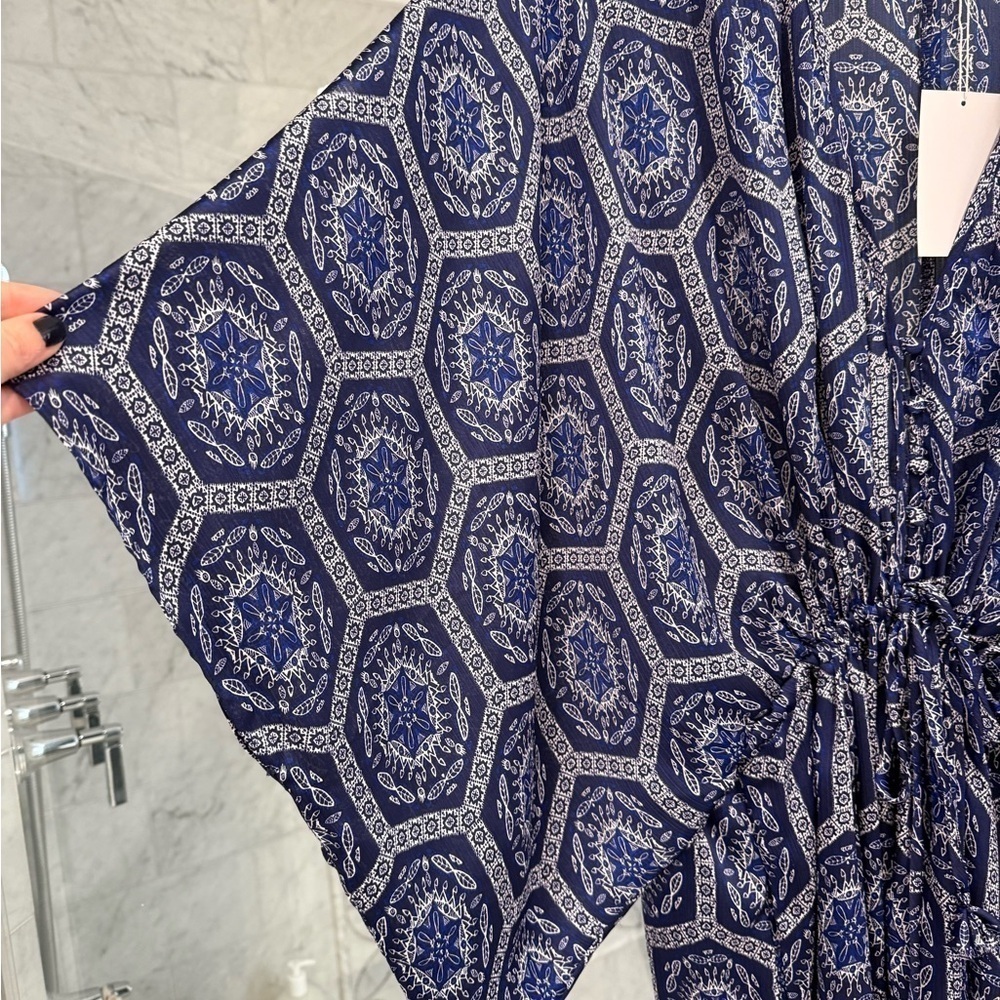 NWT MISA Los Angeles Veruschka cover up or maxi dress Blue printed size Small - Picture 6 of 10